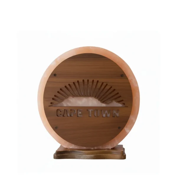 Cape Town Wood Craft Salt Lamp (Pink Brown)