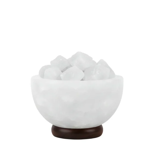 Himalayan White Fire Bowl Salt Lamp