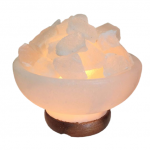 Himalayan Fire Bowl Salt Lamp | White | Medium (3-5 kg )